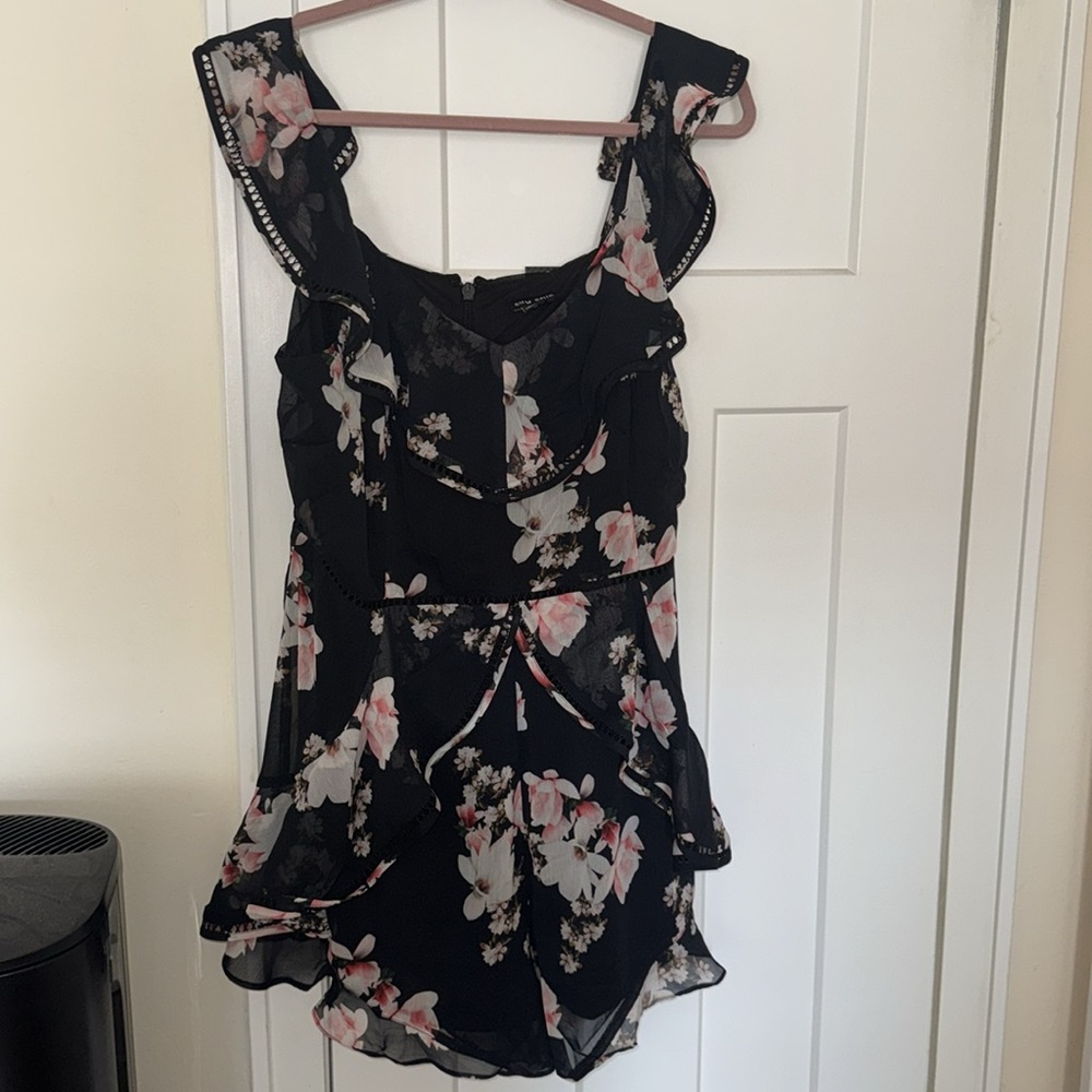 Miss Selfridge Black Floral Mini Dress - Picture 8 of 8